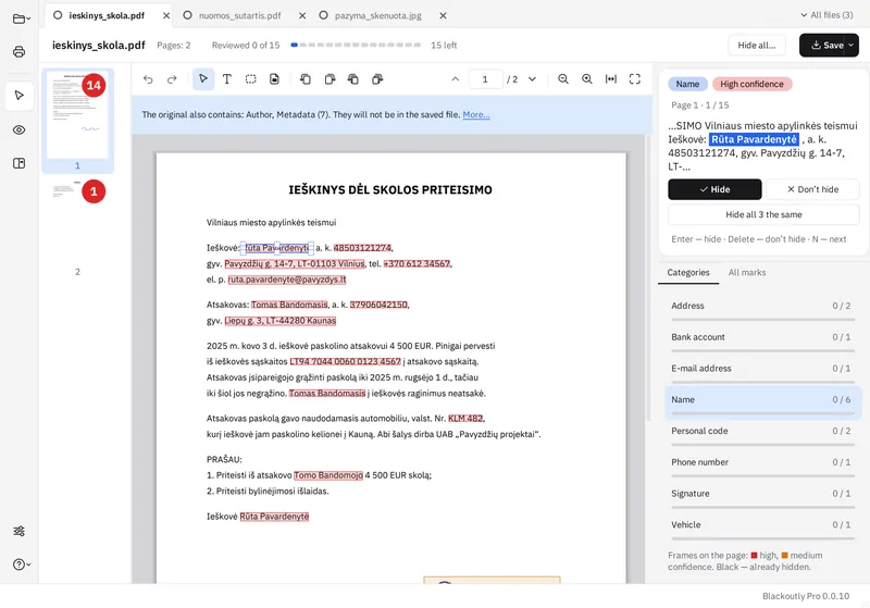 Review one by one