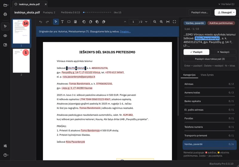 Šviesi, tamsi ar didelio kontrasto tema